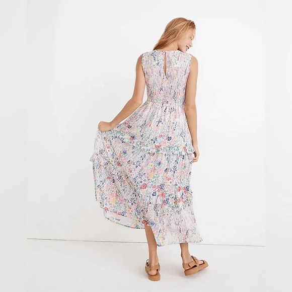 Banjanan Women’s Iris Tiered Midi Dress in Dawn Chorus - Size Medium - Picture 3 of 12